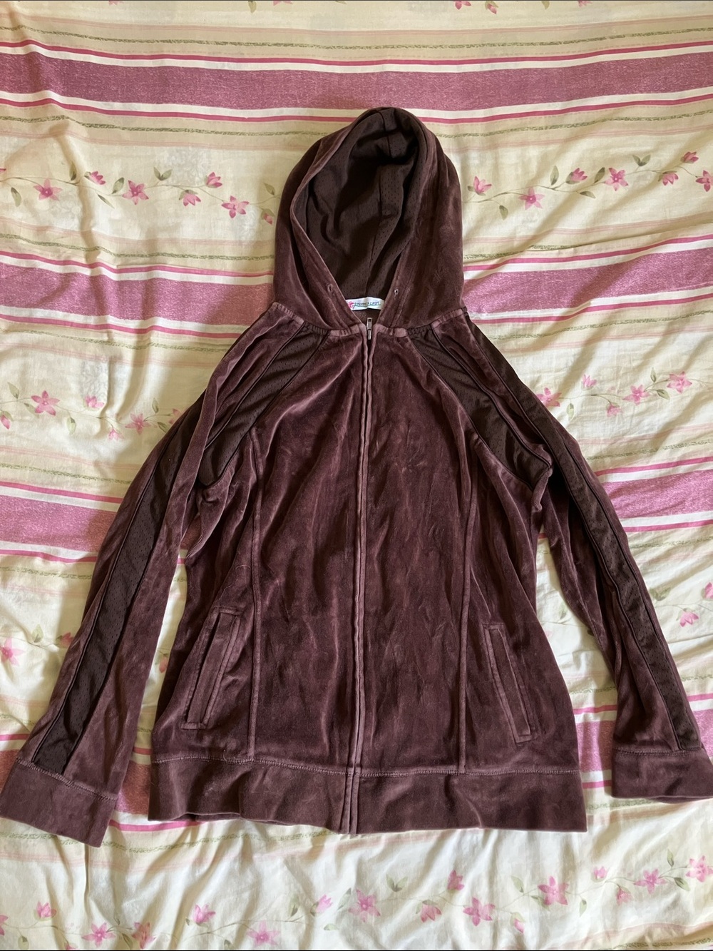 vintage brown athletic zip up hoodie